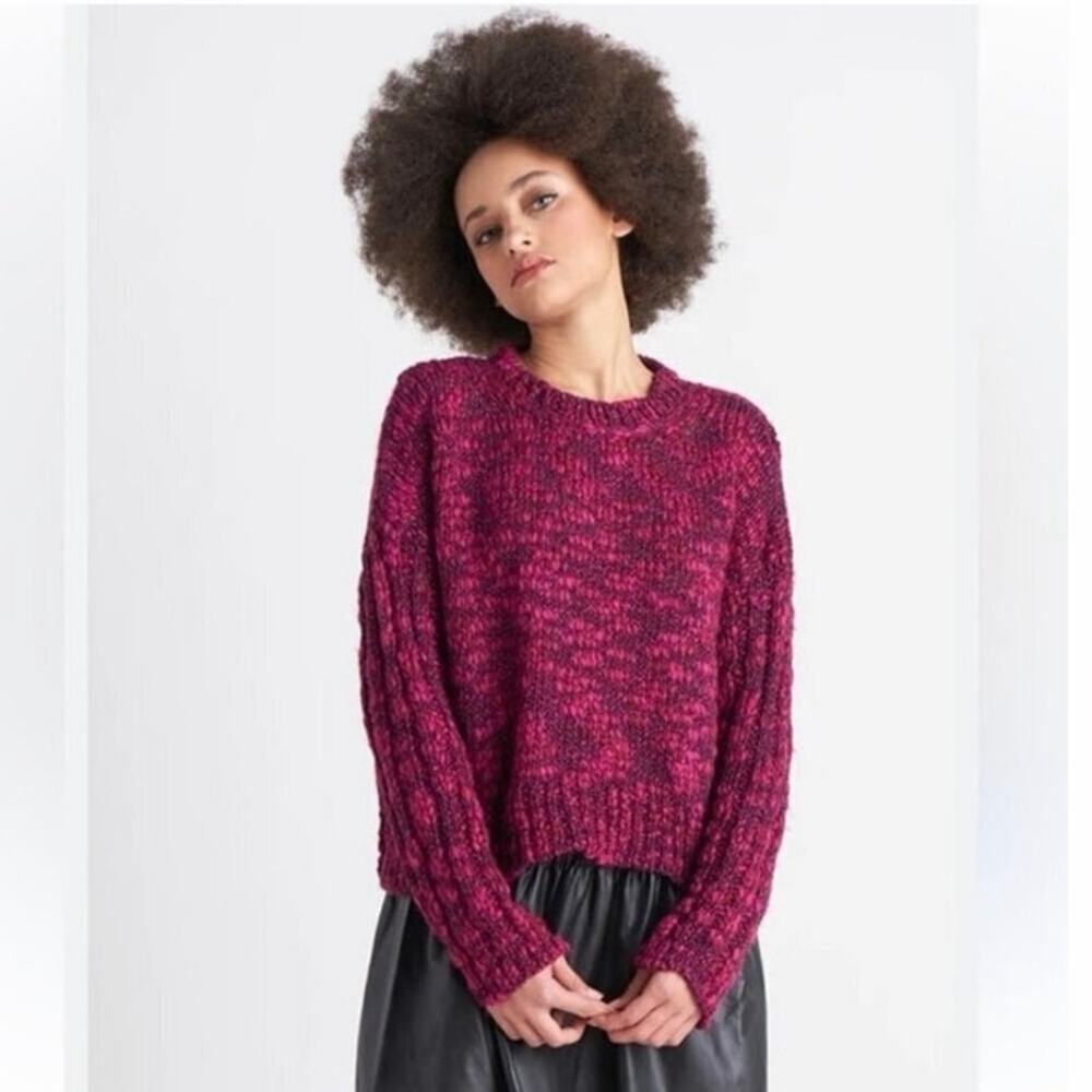 Dex Natasha Chunky Knit Sweater 3X Fuchsia Pink Purple Oversized
